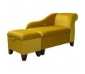 Extension Ottoman in Malta Gold Luxury Velvet Fabric