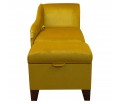 Extension Ottoman in Malta Gold Luxury Velvet Fabric