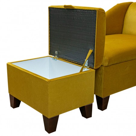 Extension Ottoman in Malta Gold Luxury Velvet Fabric