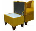 Extension Ottoman in Malta Gold Luxury Velvet Fabric