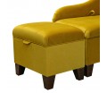 Extension Ottoman in Malta Gold Luxury Velvet Fabric