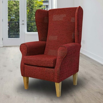 Large High Back Chair in Zaffiro Russet Patchwork...