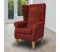 Large High Back Chair in Zaffiro Russet Patchwork Jacquard Weave Fabric