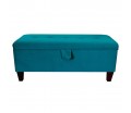 Buttoned Storage Bench in Malta Peacock Luxury Velvet Fabric