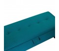 Buttoned Storage Bench in Malta Peacock Luxury Velvet Fabric