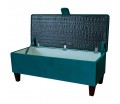 Buttoned Storage Bench in Malta Peacock Luxury Velvet Fabric