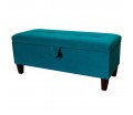 Buttoned Storage Bench in Malta Peacock Luxury Velvet Fabric