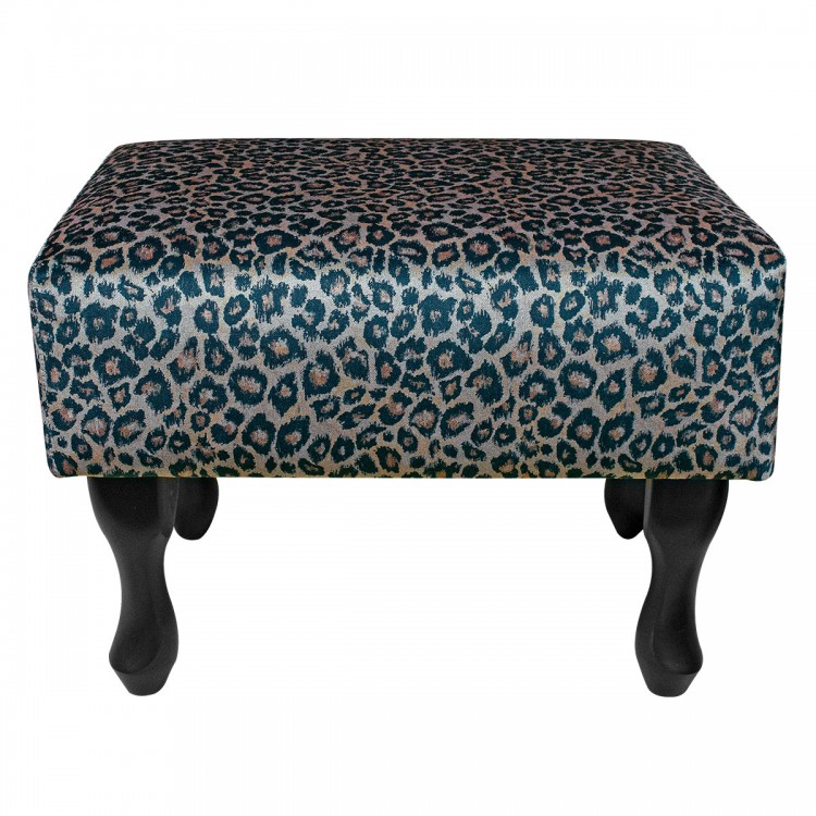 small leopard print footstool