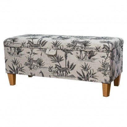 CLEARANCE Storage Bench Stool in a Safari Wildlife...