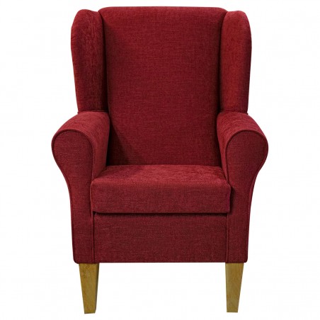 Standard Wingback Fireside Chair in Finesse Claret Easyclean Cotton Fabric