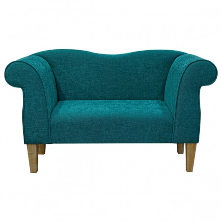 Small Chaise Sofa in Finesse Teal Easyclean Cotton Fabric