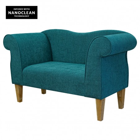 Small Chaise Sofa in Finesse Teal Easyclean Cotton Fabric