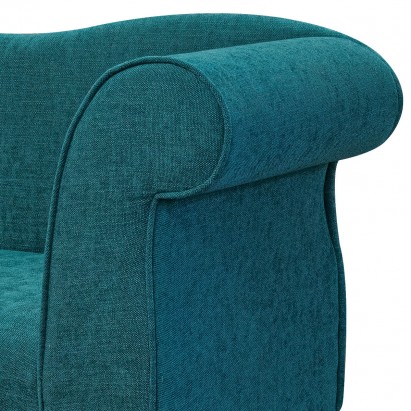 Small Chaise Sofa in Finesse Teal Easyclean Cotton Fabric