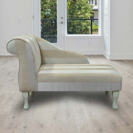 41" Mini Chaise Longue in a Woburn Gold Stripe Fabric