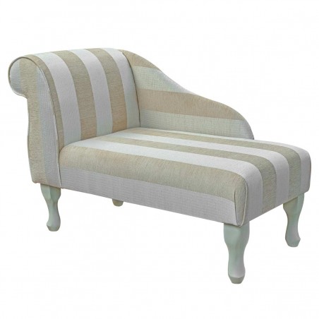 41" Mini Chaise Longue in a Woburn Gold Stripe Fabric