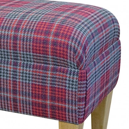 Medium Bench Footstool in Bologna Tartan Port Fabric