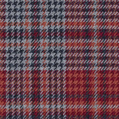 Medium Bench Footstool in Bologna Tartan Port Fabric