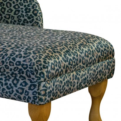 LUXE 45" Medium Chaise Longue in Prints Leopard Print Fabric