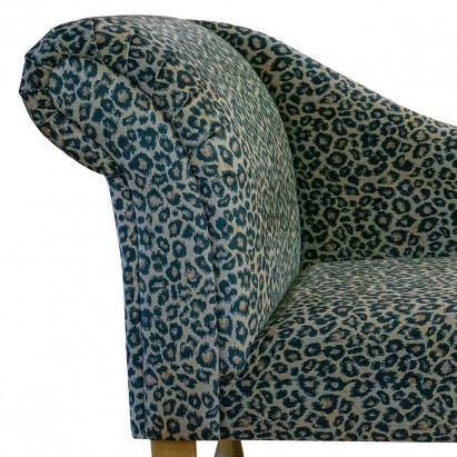 LUXE 45" Medium Chaise Longue in Prints Leopard Print Fabric