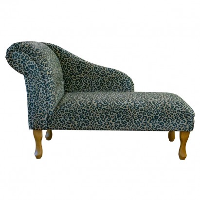 LUXE 45" Medium Chaise Longue in Prints Leopard Print Fabric