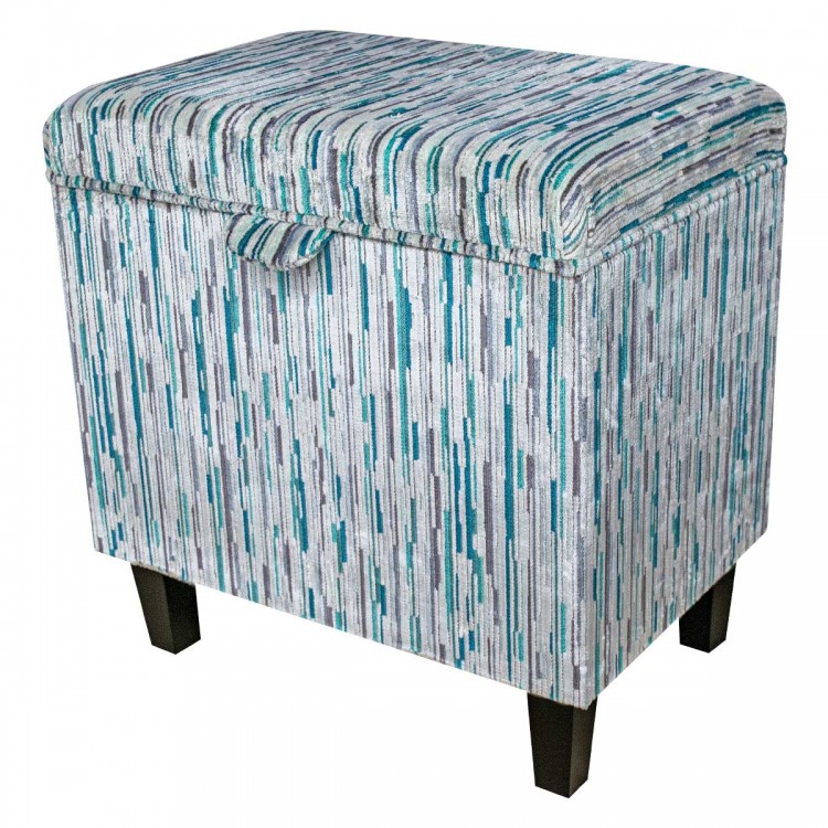 Tall Teal Stool Ottoman with Storage Beaumont Furniture UK