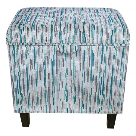 striped teal storage ottoman