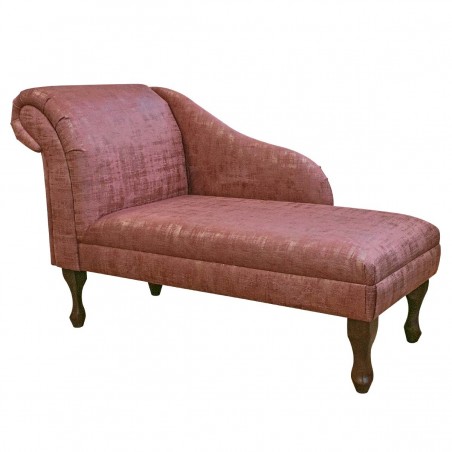 45" Medium Chaise Longue in Seville Fuchsia & Brushed Gold Fabric