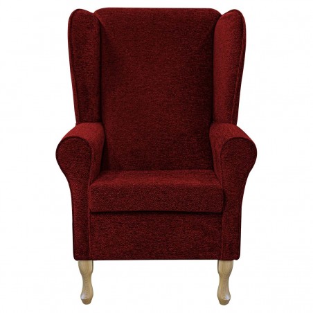 Large High Back Chair in Fontana Ruby Retro Swirl Fabric