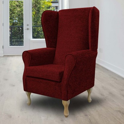 Large High Back Chair in Fontana Ruby Retro Swirl...