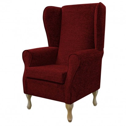 Large High Back Chair in Fontana Ruby Retro Swirl Fabric