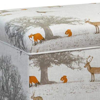 Storage Bench Stool in Tatton Autumnal 100% Cotton Fabric