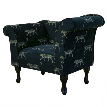 Designer Chaise Chair in Serengeti Golden Leopard Fabric Fabric