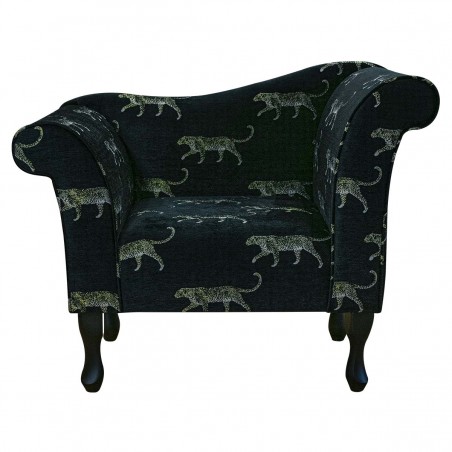 Designer Chaise Chair in Serengeti Golden Leopard Fabric Fabric