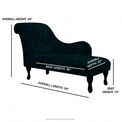 dimensions for teal chaise longue