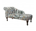 CLEARANCE 52" Medium Chaise Longue in Maestro Ribera Cream Botanical Printed Velvet Fabric