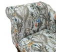 CLEARANCE 52" Medium Chaise Longue in Maestro Ribera Cream Botanical Printed Velvet Fabric