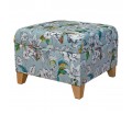 Square Storage Pouffe in Meastro Rembrandt Hummingbird Duck Egg Printed Velvet Fabric