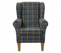 Standard Wingback Fireside Chair in Beaumont Check Saddle Fabric