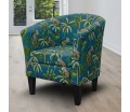 Designer Tub Chair in Monkey Teal 100% Cotton Fabric