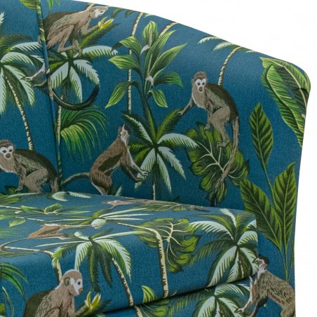 teal tub chair in cotton