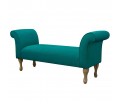 56" Medium Settle in Emporio Teal Faux Slub Linen Fabric