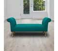 56" Medium Settle in Emporio Teal Faux Slub Linen Fabric