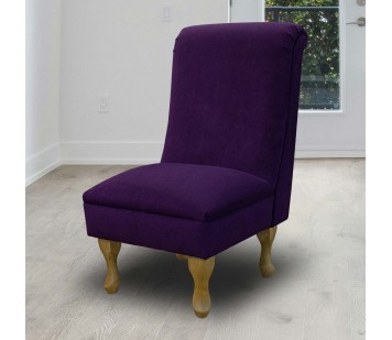 Bedroom Chair in Notting Hill Plain Amethyst Velvet Fabric