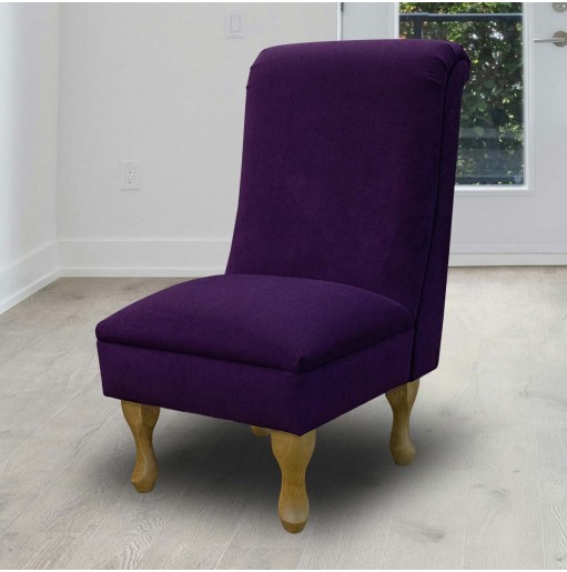 Bedroom Chair in Notting Hill Plain Amethyst Velvet Fabric