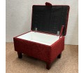 CLEARANCE Storage Ottoman in Camden Plain Wine Fabric