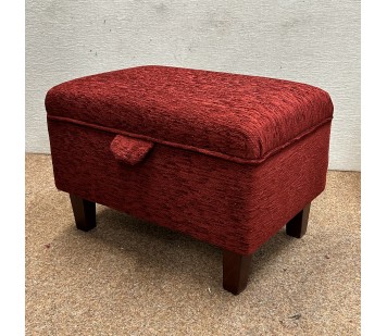 CLEARANCE Storage Ottoman in Camden Plain Wine Fabric