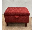 CLEARANCE Storage Ottoman in Camden Plain Wine Fabric