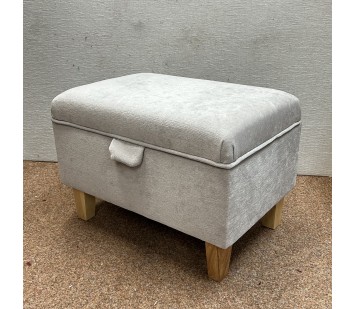 CLEARANCE Storage Ottoman in Pimlico Ice Grey Fabric