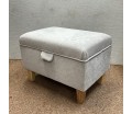 CLEARANCE Storage Ottoman in Pimlico Ice Grey Fabric