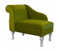 36" Compact Chaise Longue in Malta Grass Deluxe Velvet Fabric